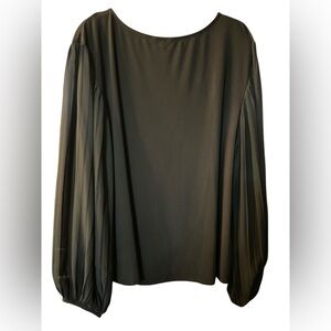 Cato Black Bishop Sleeve Blouse Relaxed Fit